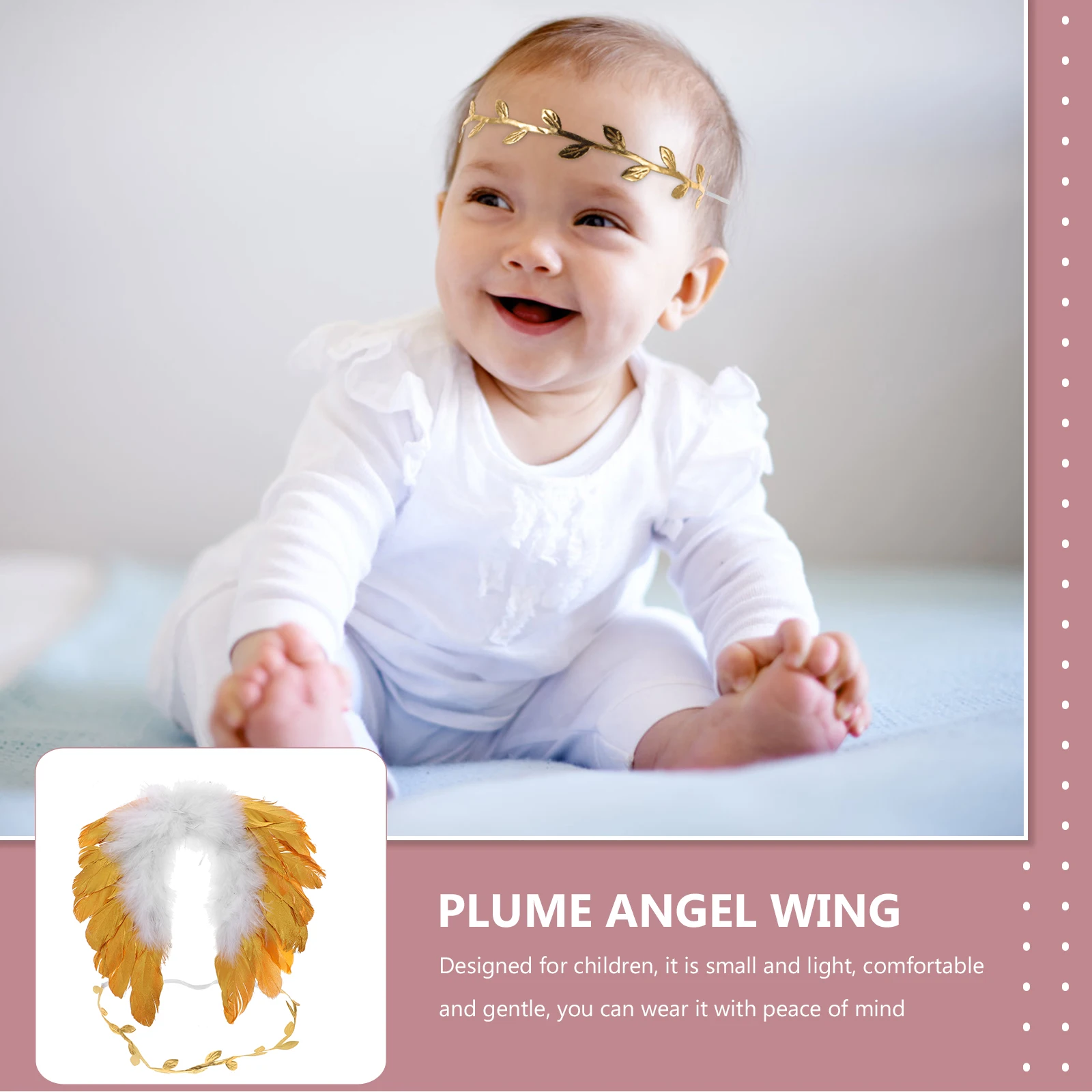 

Golden Angel Angels Wings Headb Kids Performance Wing Baby Costume Photo Props Plume Performance Toys