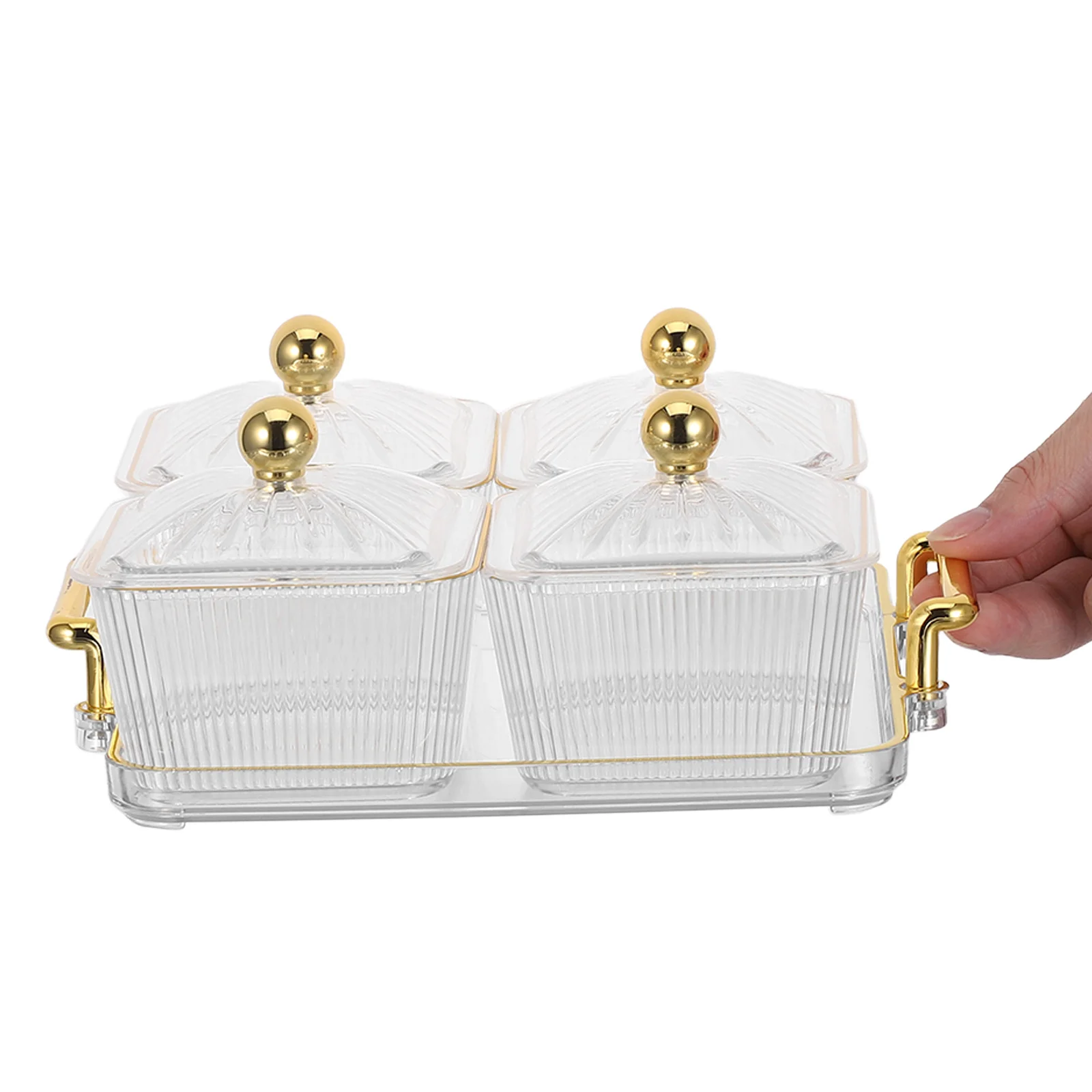 

Snack Serving Tray With Lid Compartmentalized Appetizer Platter For Nuts Dried Fruits Chips Dip Party Buffet Kitchen Bar