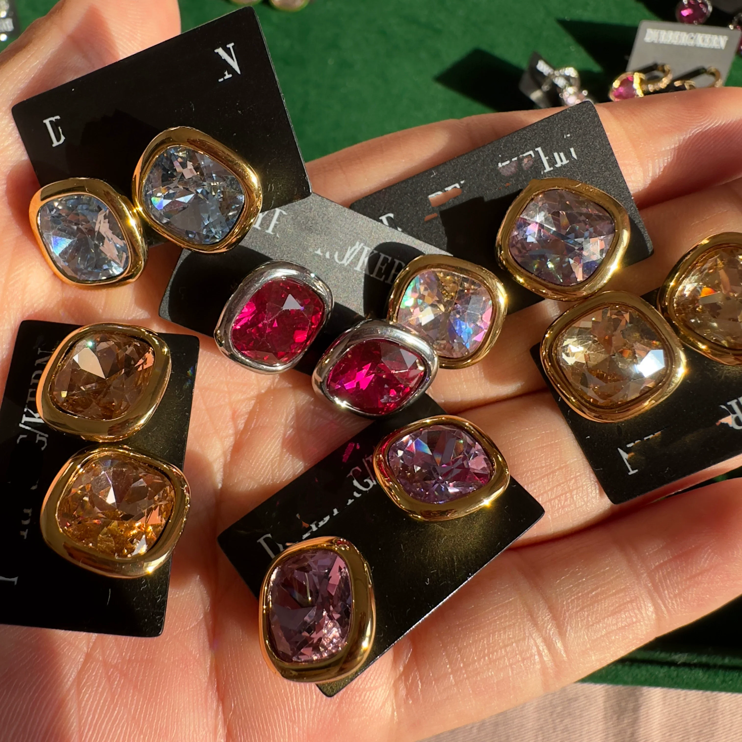 HOT SEELING fashion DYRBERG/KERN Colorful  square stud earrings jewelry IN STOCK