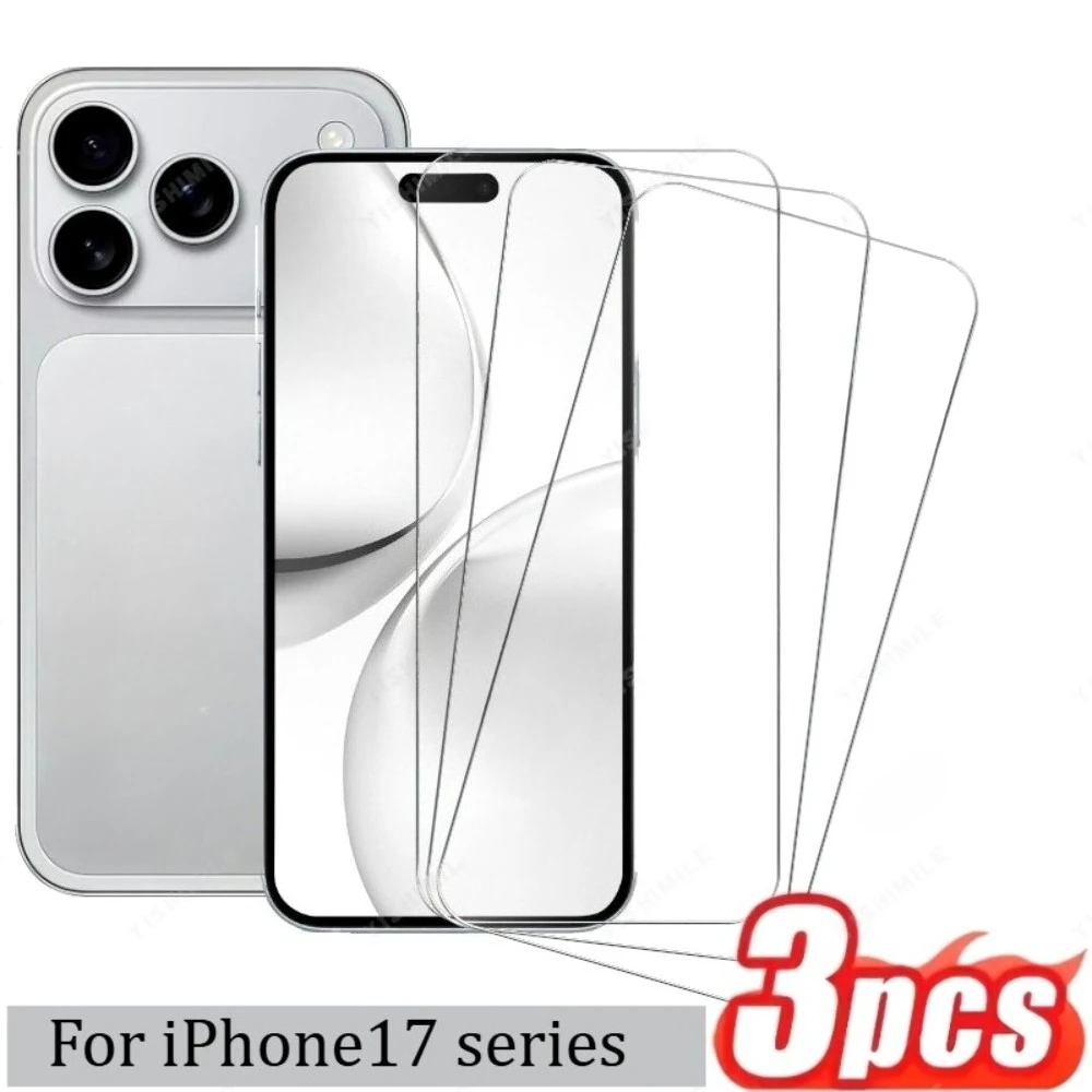 

3 шт. Защитное стекло Ultra HD для iPhone 17 16 15 14 Pro Max Air 16e 15 14 Plus 13 12 11 Pro XR XS, твердость 9H, закаленное стекло