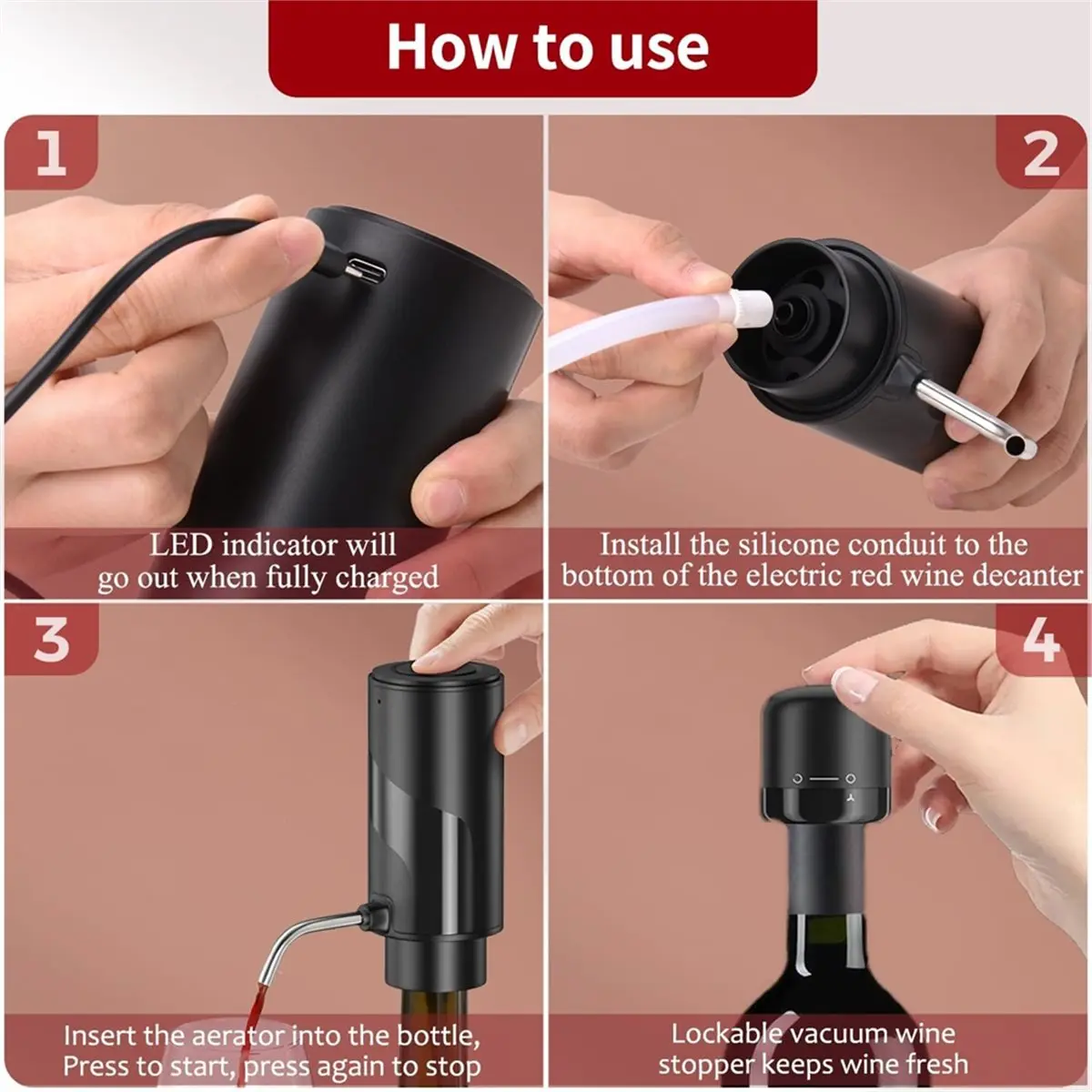 【45% OFF】Electric Bottle Pump Dispenser Touchless Automatic Beverage Pourer for Whisky, Alcoholic Drinks &More,USB Rechargeable