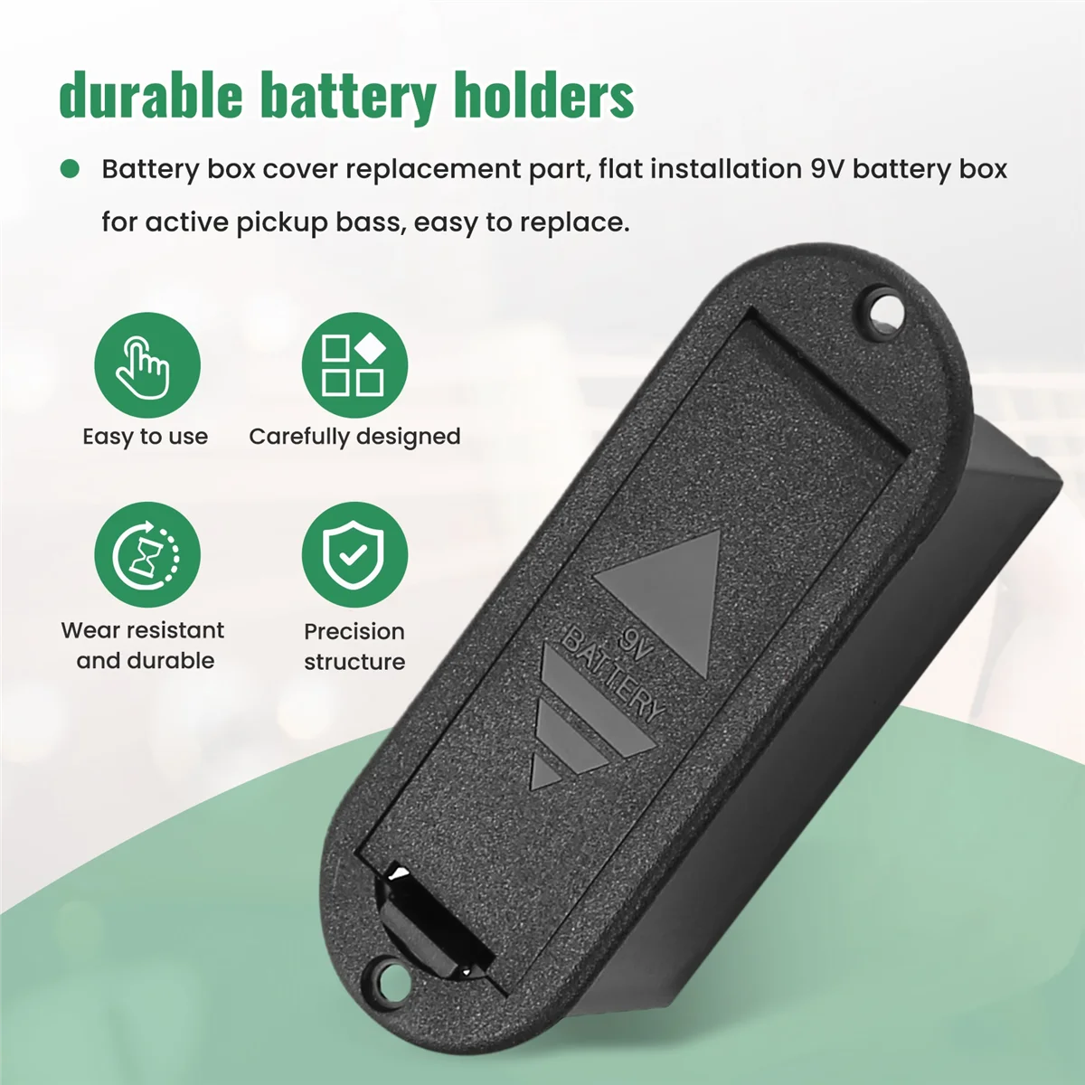 High-end 5pcs 9V Battery Case Holder Cover Box Replacement for Active Guitar Bass Pickup