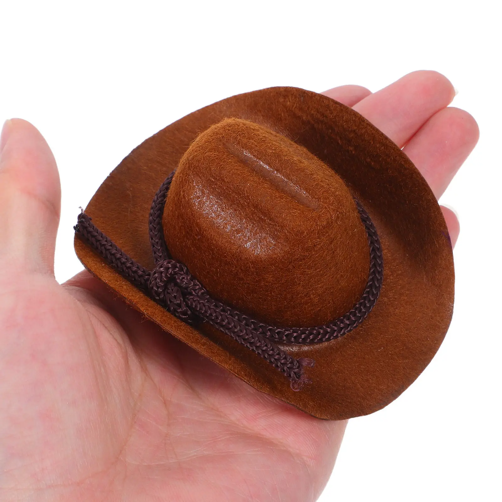 

4Pcs Mini Cowboy Hats Flocked Cute Tiny Cowboy Style Craft Mini Hats for DIY Decorations Miniature Western Party Centerpieces