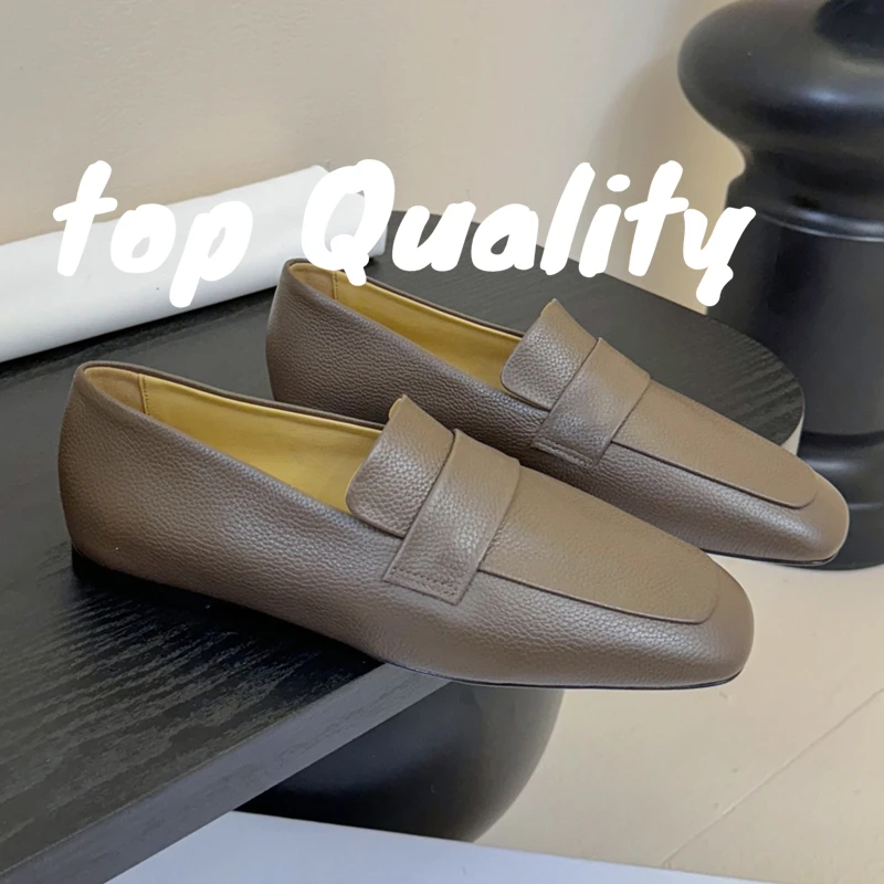 

2025 New Summer Leather Flat Loafers Shoes Casual Shoes leather material Women's loafers Comfortable Versatile