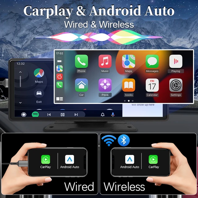 10.26" Car Mirror Radio Multimedia Video Player Universal Wireless Carplay Android Auto Screen With Bluetooth AUX USB 2 10.26" Car Mirror Radio Multimedia Video Player Universal Wireless Carplay Android Auto Screen With Bluetooth AUX USB 2