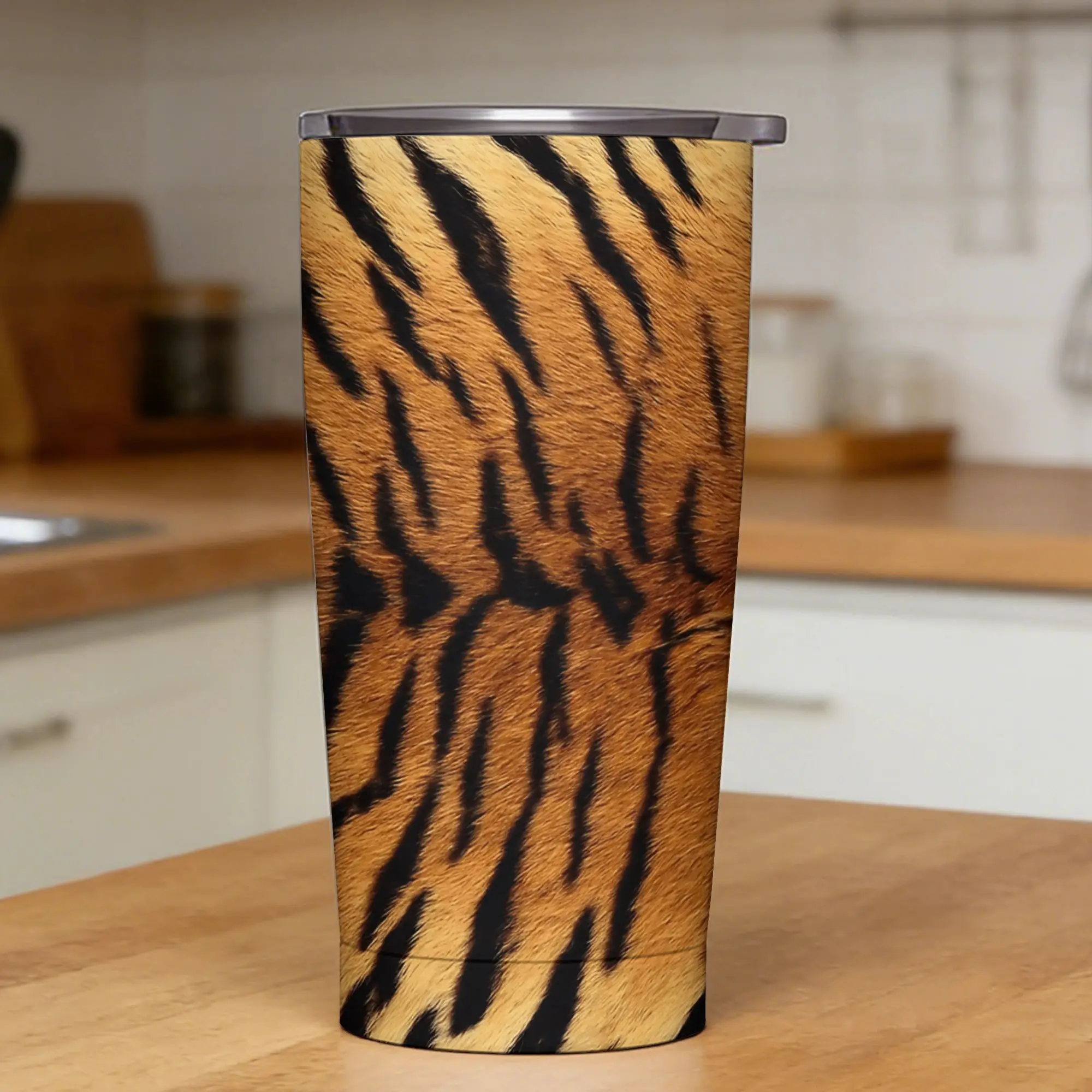 Stainless Steel Tumbler Wild Leopard Print Car Mugs With Straws  Travel Cold Drink Water Bottle Portable Thermal Mug,
