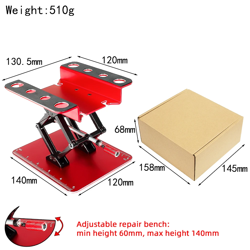 Soporte de reparación de automóviles 9IMOD RC, estación de trabajo de Metal, plataforma de montaje, elevación de elevación, herramienta de Hobby portátil para coche trepador de control remoto 1/10