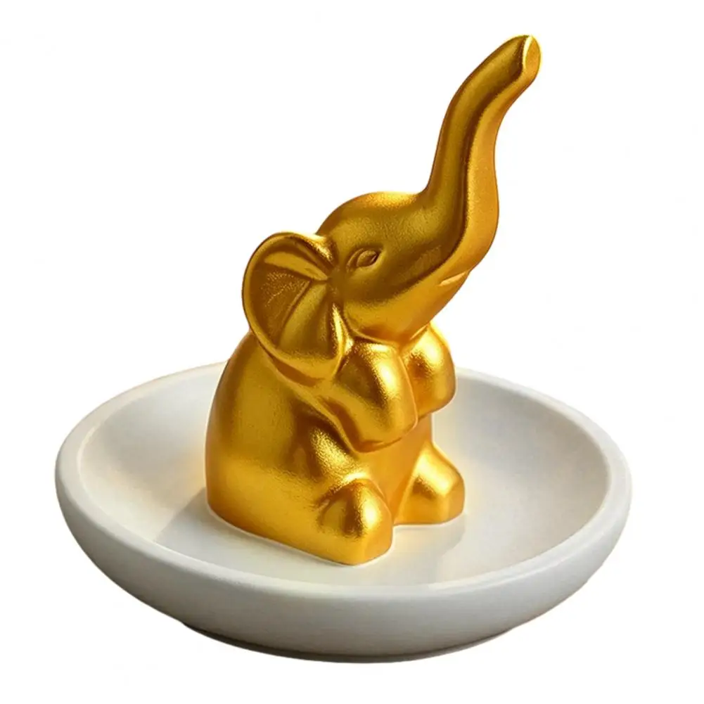 

Durable Jewelry Holder Jewelry Storage Tray with Upturned Nose Elephant Design Compact Waterproof Organizer for Rings Earrings