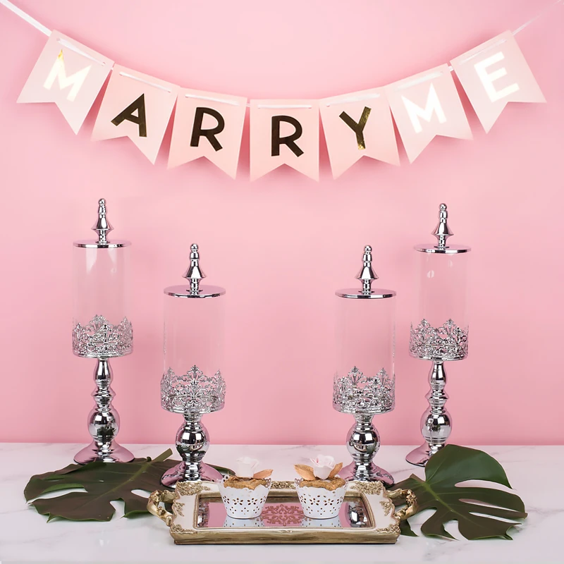 โถใส่ขนมหวานสไตล์ยุโรปสำหรับตกแต่งโต๊ะของหวานงานแต่งงาน  ขวดแก้วใส่ขนม  ใส่ขนมขบเคี้ยว  ใส่บิสกิต  สำหรับใช้ในบ้าน