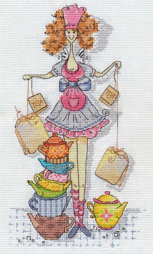 DIY Cross Stitch Kit, Craft Cross Stitch Decorations, Tea Fairy Decorations, VK-0793, 25-35