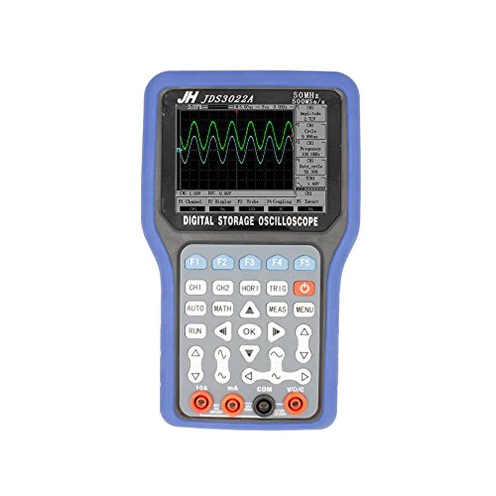 Handheld Digital Storage Oscilloscope JHJDS3022A 50MHz 2 Channels 500MS/s Sample Rate High Performance Scope Osciloscopio