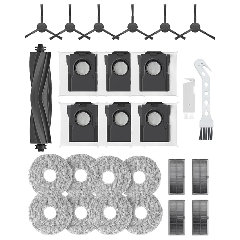 Dreame X30 울트라 진공 청소기 액세서리, 메인 사이드 브러시, HEPA 필터 걸레 천, 먼지 봉투 교체 부품