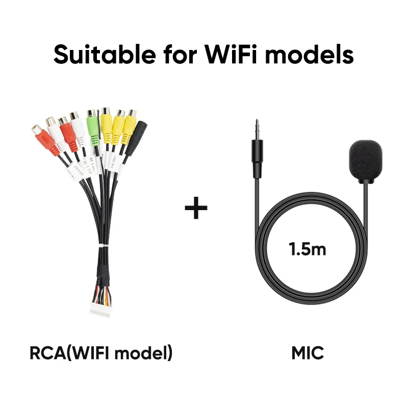 Ainavi Zubehör für Autoradio Multimedia USB Digital MIC 3,5 mm externes Mikrofon Wifi 4G RCA OBD DAB+ 7