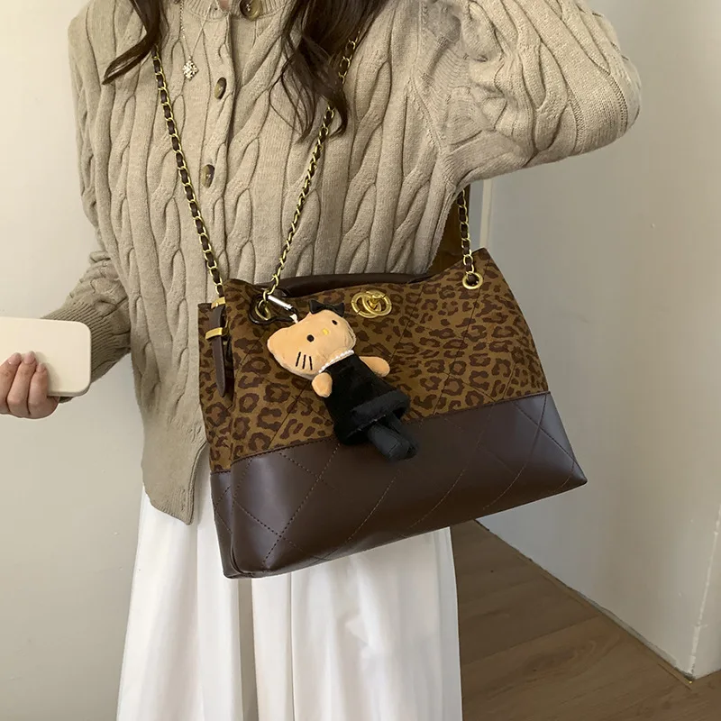 ‌ Borsa tote con giunture alla moda: borsa a tracolla resistente all'acqua per donna, splice borsa da pendolare per viaggi e college, materiale ecologico ‌