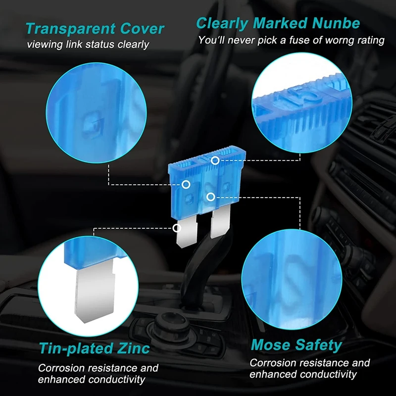 306 peças kit de sortimento de fusíveis automotivos kit de sortimento de fusíveis tipo lâmina kit de sortimento de fusíveis automotivos