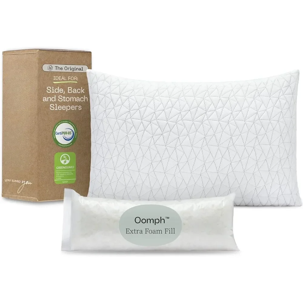 King Size Bed Pillows for Sleeping - Adjustable Cross Cut Memory Foam Pillows - Medium Firm for Back, Stomach and Side Sleeper