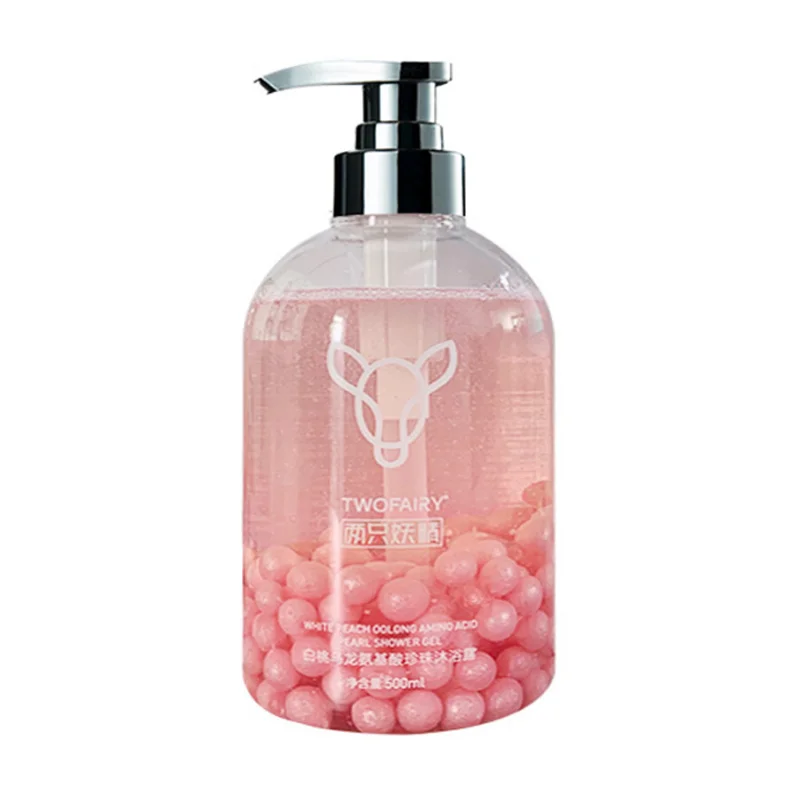 Long Lasting White Peach Oolong Amino Acid Pearl Shower Gel Refreshing Whitening Moisturizing Bleaching Body Lotion Women 500ML