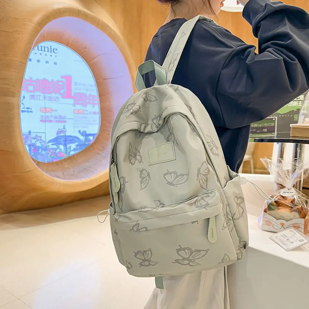 Waterproof Small Pack Butterfly Backpack Korean Style Handbag Zipper Shoulder Bag Fitness Solid Color Casual Backpack Men