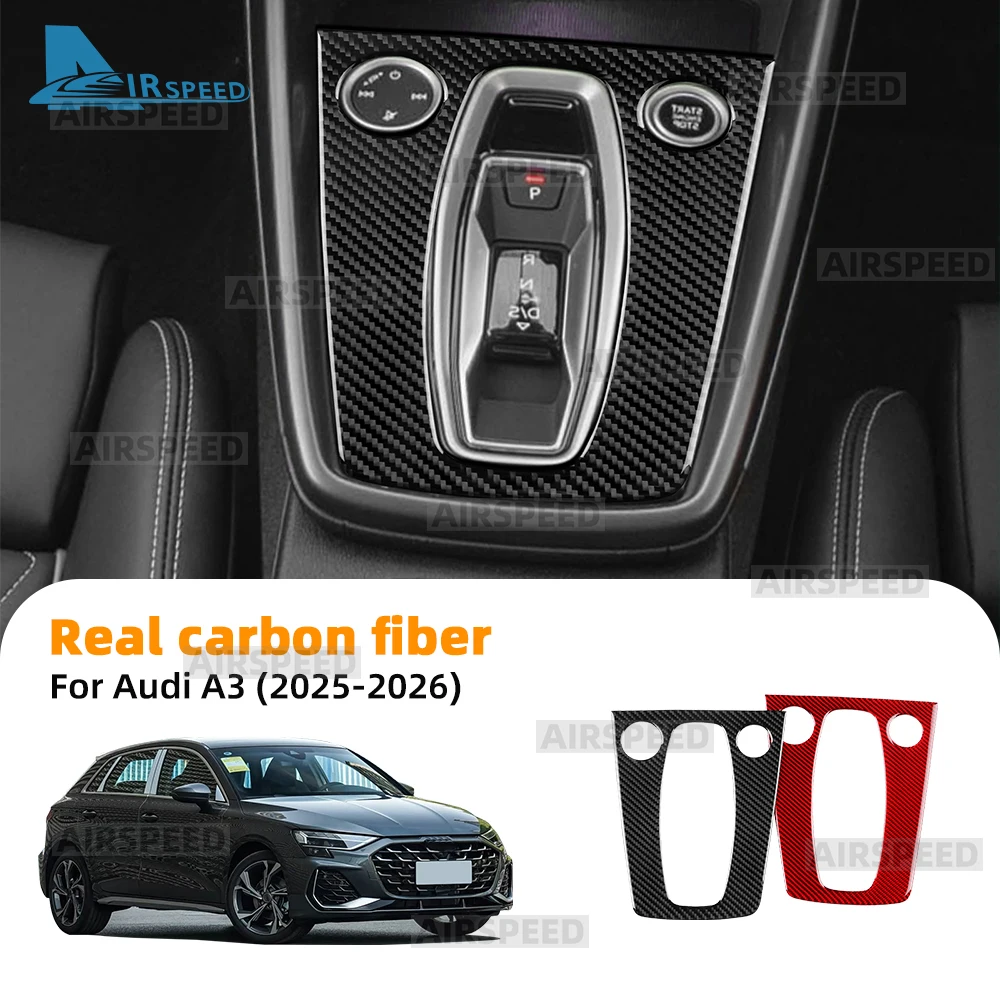 

Real Soft Carbon Fiber Sticker for Audi A3 S3 8Y 2025 2026 LHD RHD Car Automatic Gear Shift Panel Accessories Interior Trim