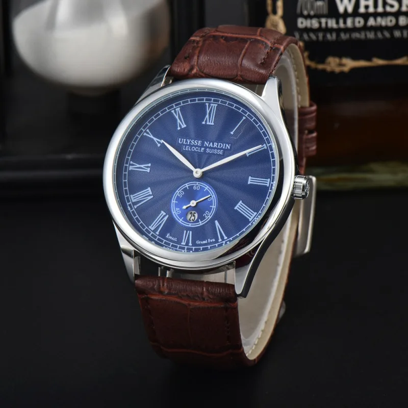 2025 Men's Luxury Roman Numeral Watch Quartz Movement Stainless Steel Case Sapphire Coated Crystal Classic Business Style