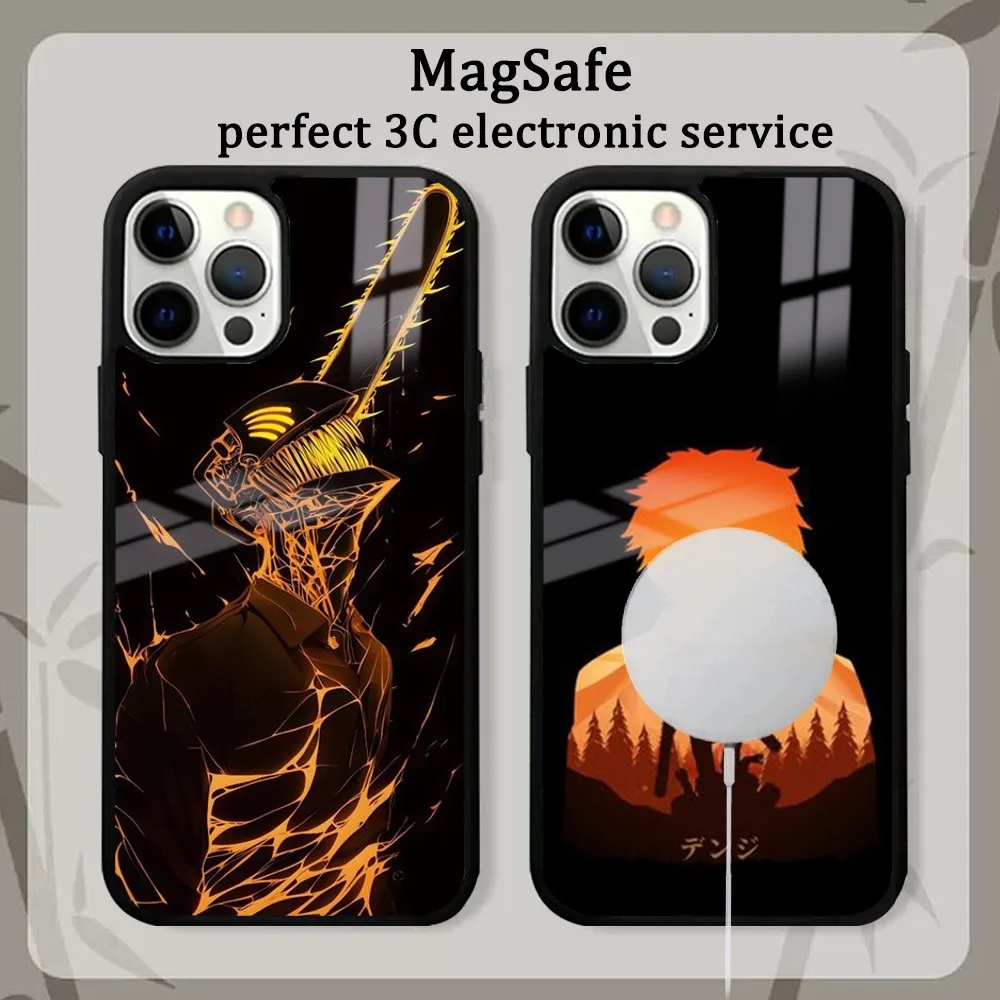 Hot Newest C-Chainsaws Mans Pochita  Anime Makimas Comic Cool Phone Case For iPhone 15 14 13 12 11 Pro Max Plus Mini Mirror Magn