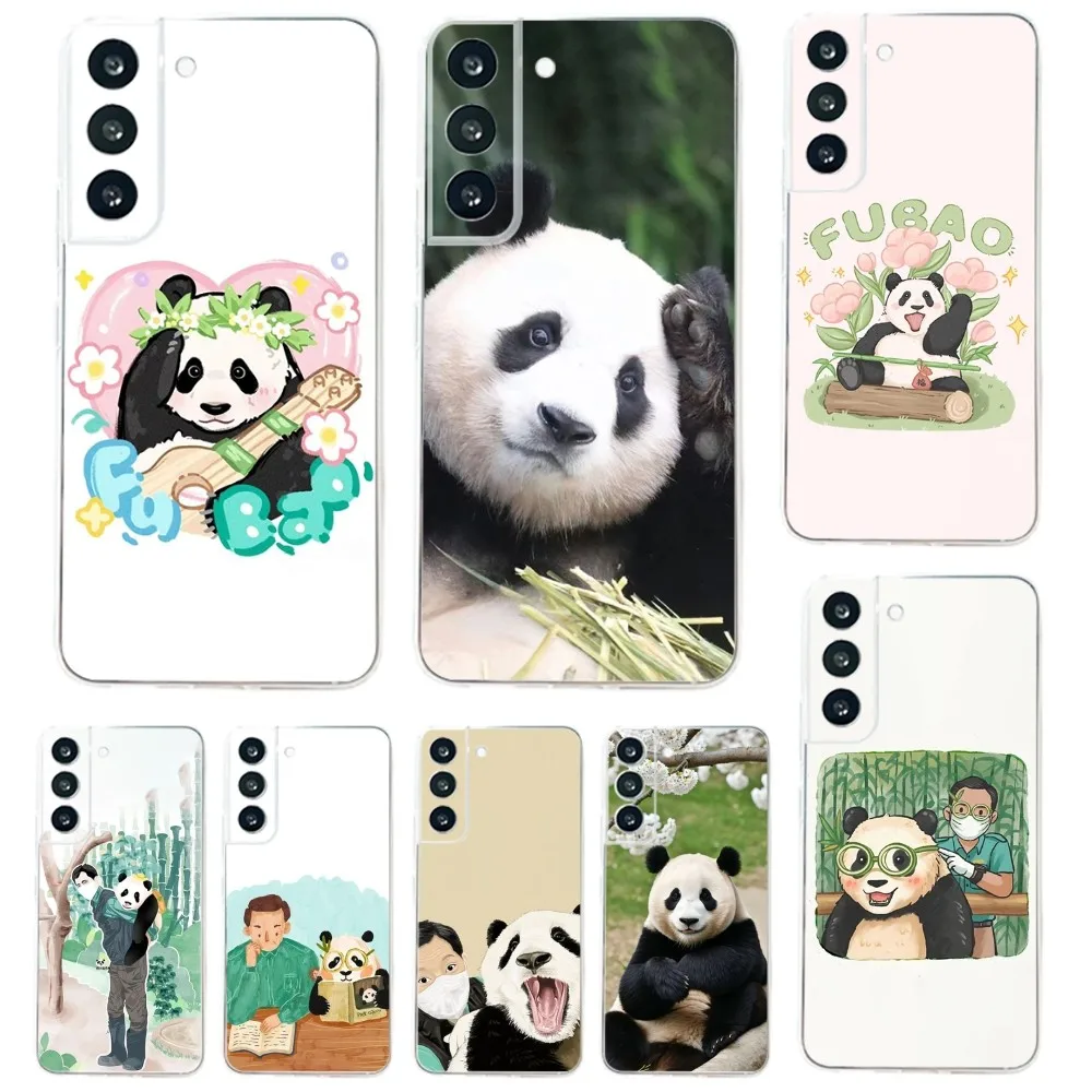 FuBao Panda Phone Case For Samsung Galaxy A71,70,52,51,40,31,A50,30S,21S,Note20ultra Transparent Cover