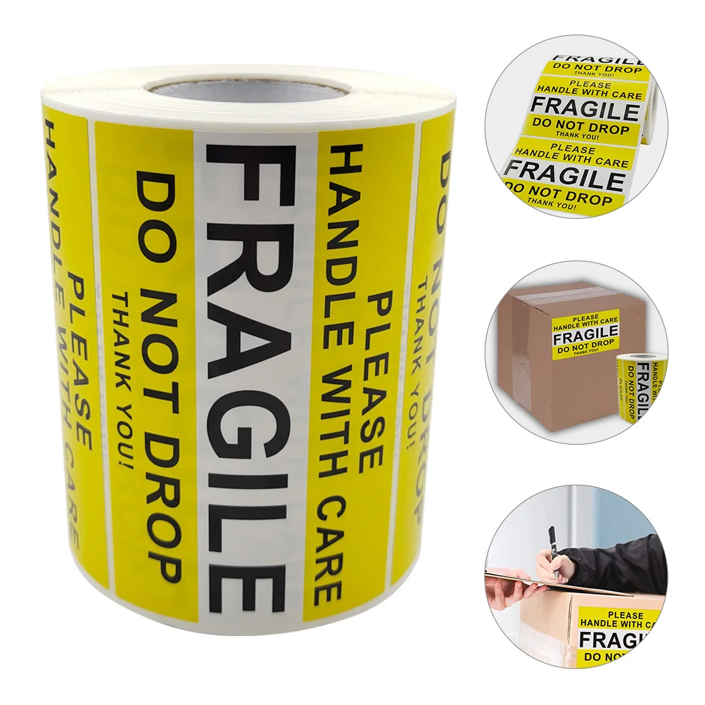 Stickers Yellow Paper Fragile Stickers For Shipping Labels Fragile Labels Kids Caution Signs Folder Tags