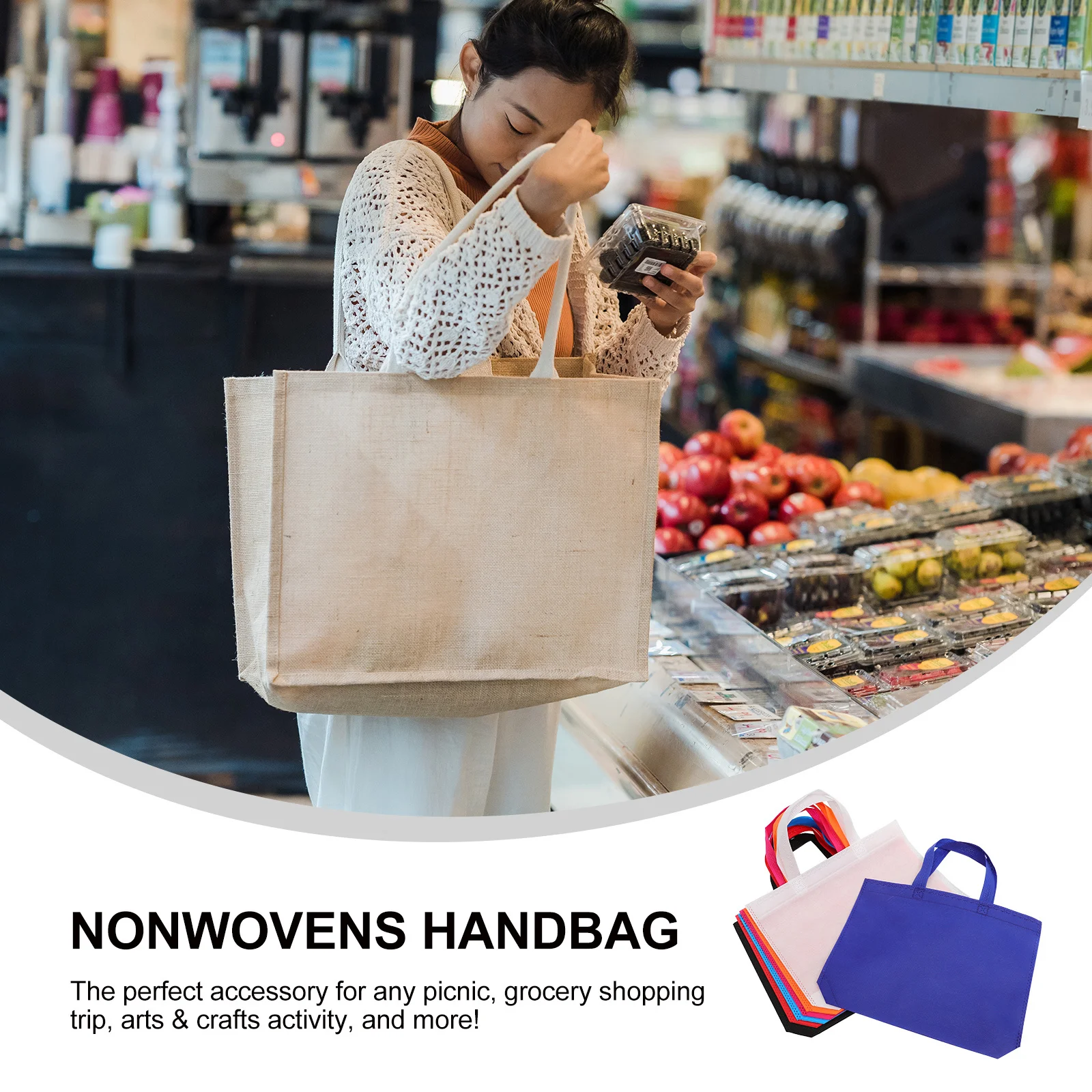 

24Pcs Reusable Tote Bags Assorted Colors Nonwovens Handbag for Arts Crafts Party Favors Birthday Christmas Mother's Day Bag