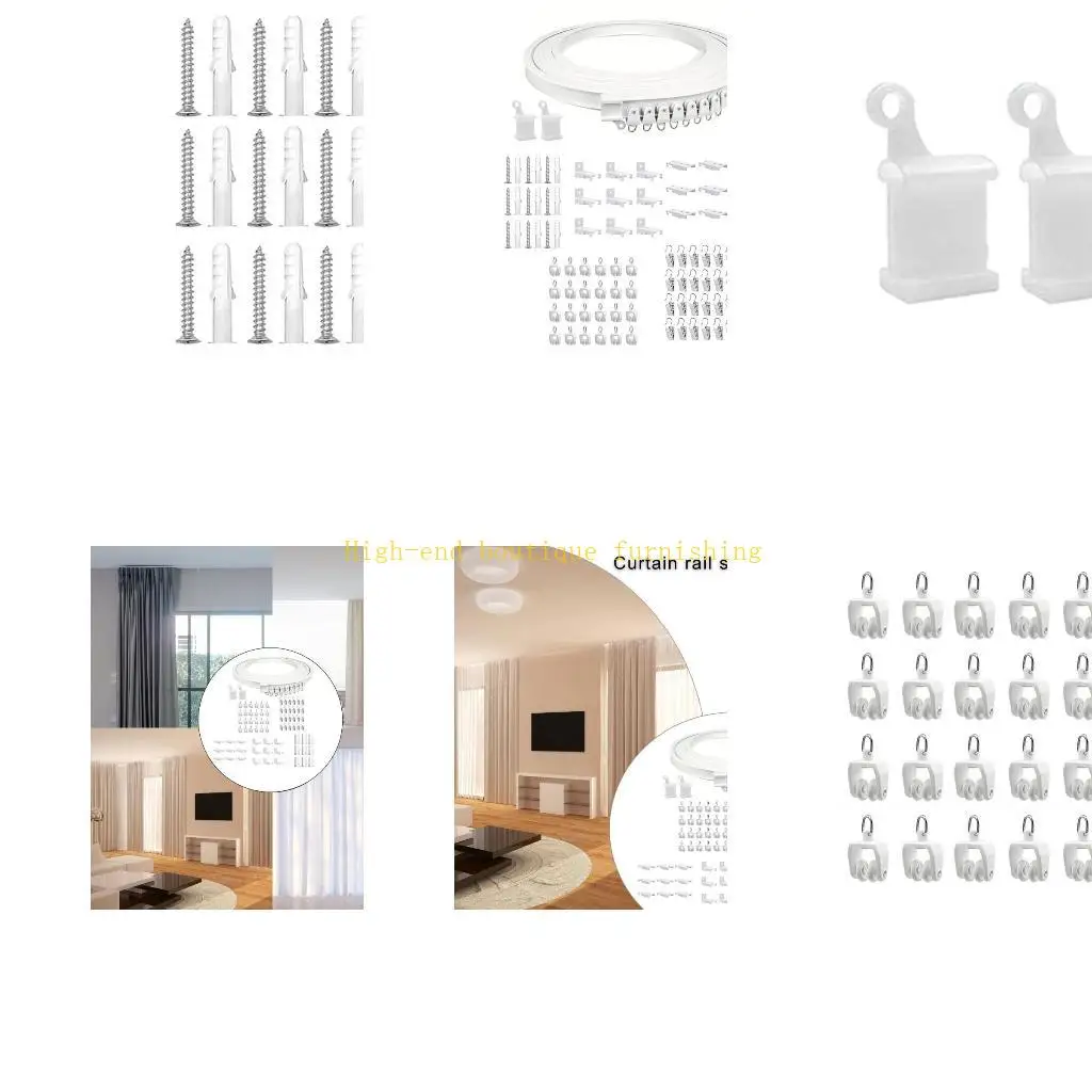 L9NB Flexible Noiseless Curtain Track Rails 3Meter with Rollers Kits for Living Room