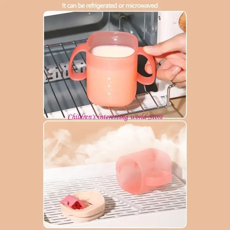 밀짚 & 씰 뚜껑 실용적인 어린이 우유 마시는 친절한 어린이 밀크 컵 425f