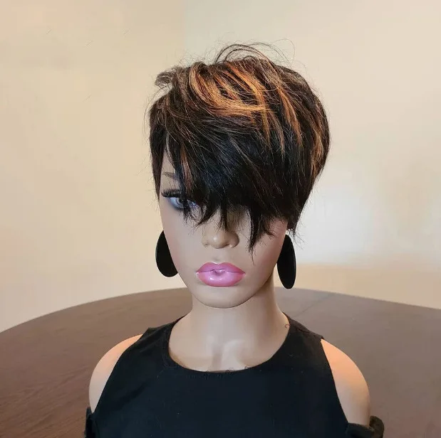 Oblique  Bangs Short Curly synthetic Hair Wig Women Charming Daily Party Cosplay Hairpiece Bob Wigs