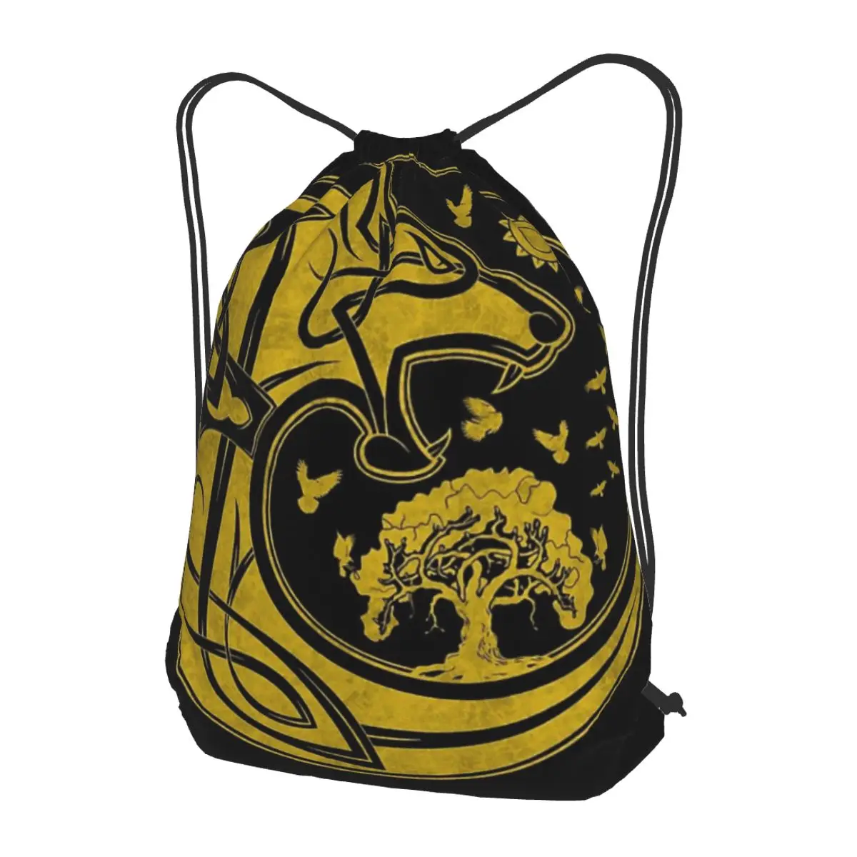 

Viking Loki Son Fenrir Backpacks Portable Drawstring Bags Sports Bag Book Bags for Man Woman School