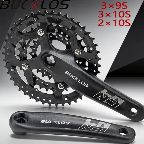 BUCKLOS Mtb Crankset 104/64 BCD Bicycle Crankset 3*9S 3*10S Triple speed Mountain Bike Crank Set 2*10S Square Crank Bike Part