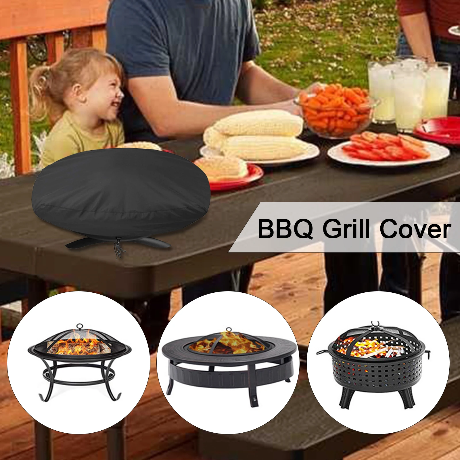 

1 Pcs Polyester Bag--Anti Dust Windproof Waterproof UV Resistant Outdoor BBQ Stove Portable Accessories Grill Cover