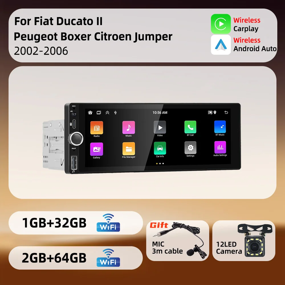 6.86" 1 Din Android…