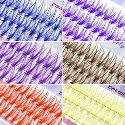 Moonlily Blue Purple Mix Color Lashes Cluster Extension ciglia Natural Long Volume Effect Faux Bunche trucco individuale Cilias