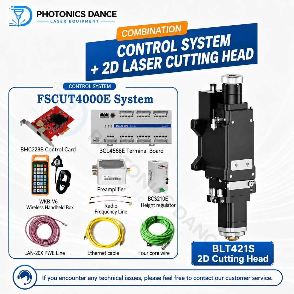 BOCHU 3KW 8KW 20KW FSCUT Series Bus Control System BLT421S BLT442 BLT643H Automatic Focus Intelligent Laser Cutting Head Set