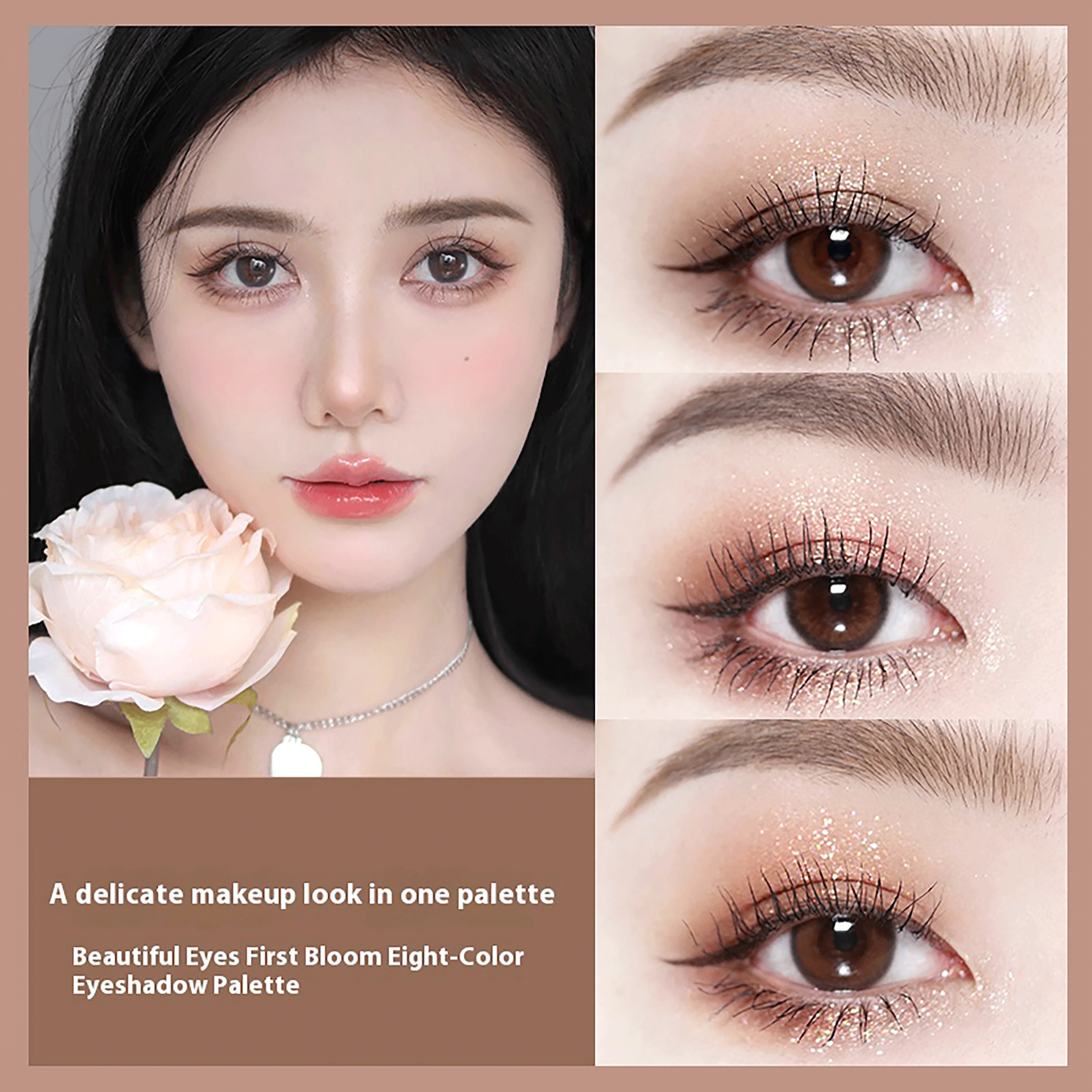 パール、ファインシマー、マットコンターシェードを備えた8色アイシャドウパレット。日常使い、パーティー、旅行に最適です。