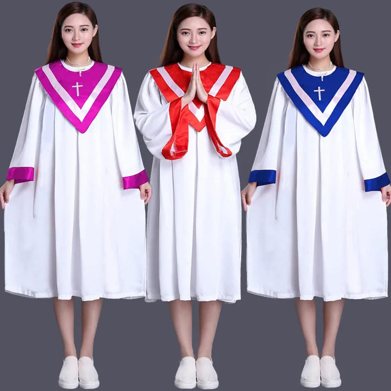 

Chorus Performance Costume Adult Church Choir Christian Church Nun Stage Performance Long Sleeved Dress