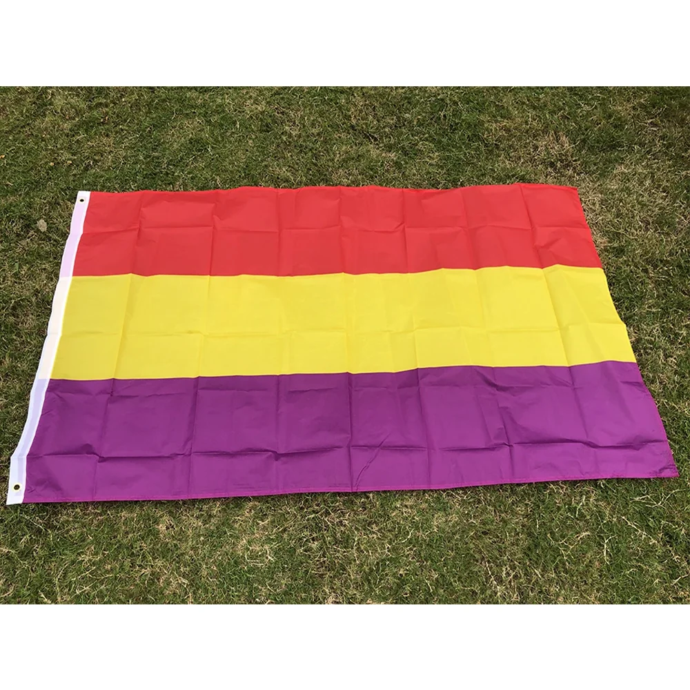 （TIKI FLAG）Flag of the Second Spanish Republic 90X150CM Second Spanish Republic Flag Spain National hanging Banner