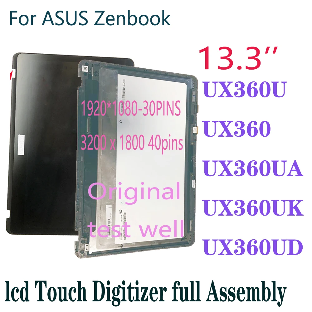 Original 13.3'' LCD Screen For ASUS Zenbook UX360U UX360UK UX360UA UX360UD LCD Display Touch Screen Digitizer Assembly Frame