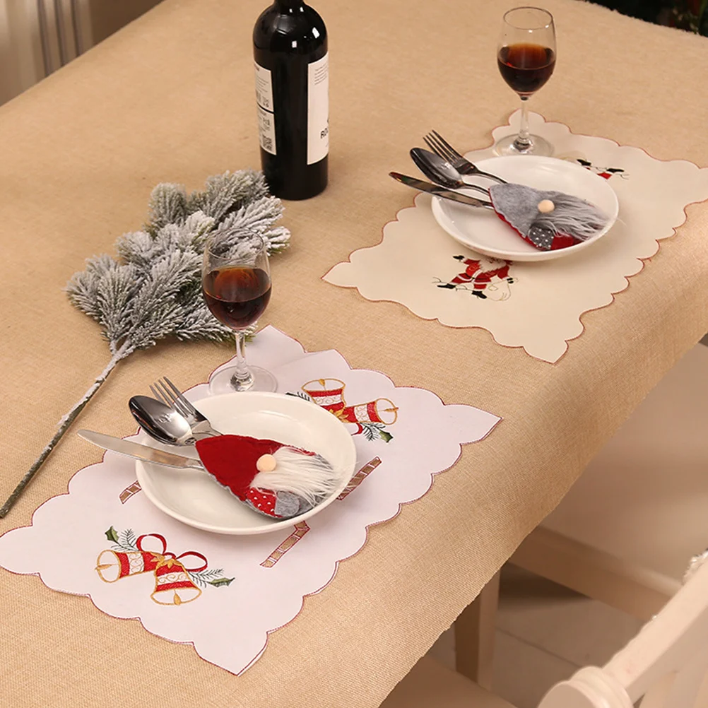 

3 Pcs Dining Table Cutlery Set Elder Christmas Decor Xmas Fork Bag Silverware Holder Pouch