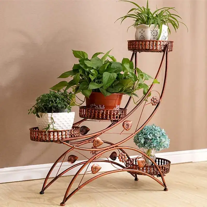 

European Aesthetics Flower Stand Rack Decoration Living Room Balcony Simple Accessories Rack Light Luxury Plantenrek Furniture