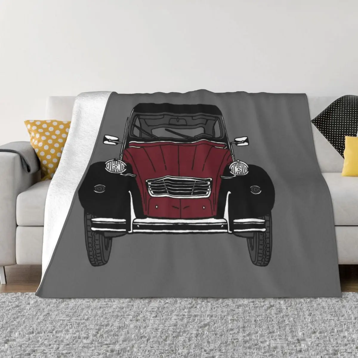 

2CV Road Car Throw Blanket Decorative Sofa Blanket Plush Luxury Thicken Blanket