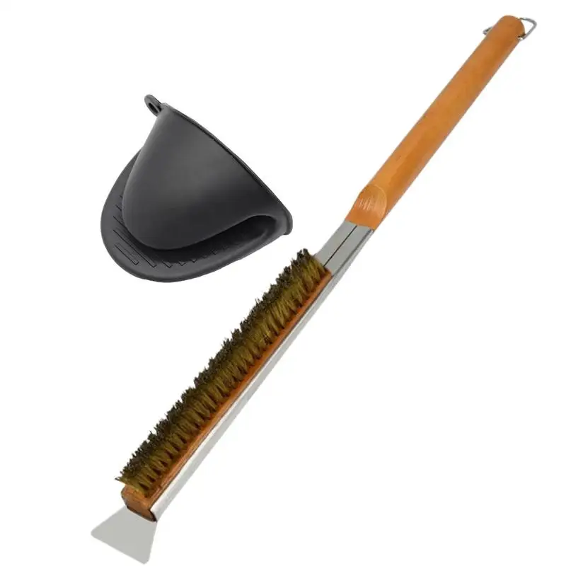 

Grill Brush Household Barbecue Scraper High Heat Resistant Cleaning Brush With Scraper For Kitchen Grill Oven Baking