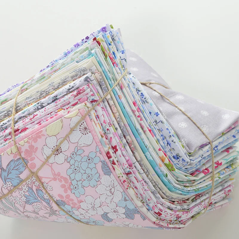50pcs Cloth shredded cloth pure cotton fabric cartoon hand DIY craft novice patchwork cloth group cloth head