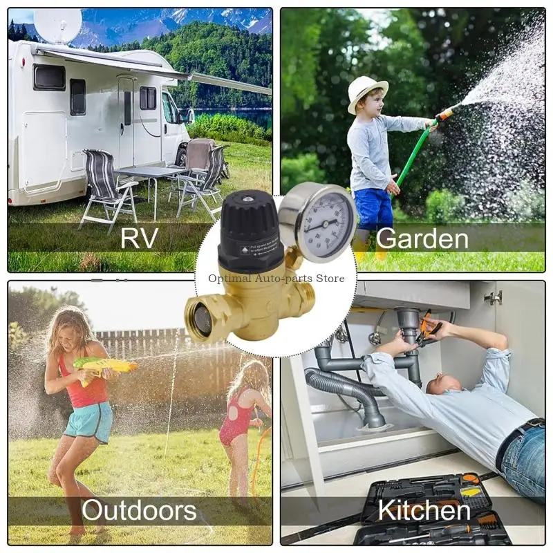 

Water Pressure Regulator Valves Handle Adjustable RVs Water Pressure Regulator