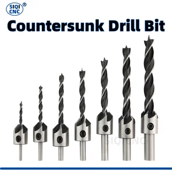 SIQICNC 3 มม.-10 มม.HSS Countersunk เจาะชุด Bit Reamer ไม้ Chamfer เจาะ Counterbore Pliot Hole เครื่องตัดสกรูเจาะ