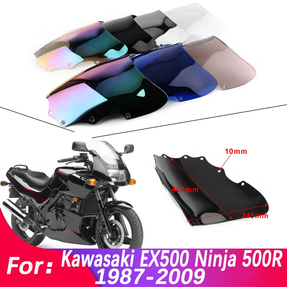 Motorcycle Windshield For Kawasaki Ninja500 EX500 EX500R 1987-2009 Double Bubble WindScreen Accessories Fairing Wind Deflector