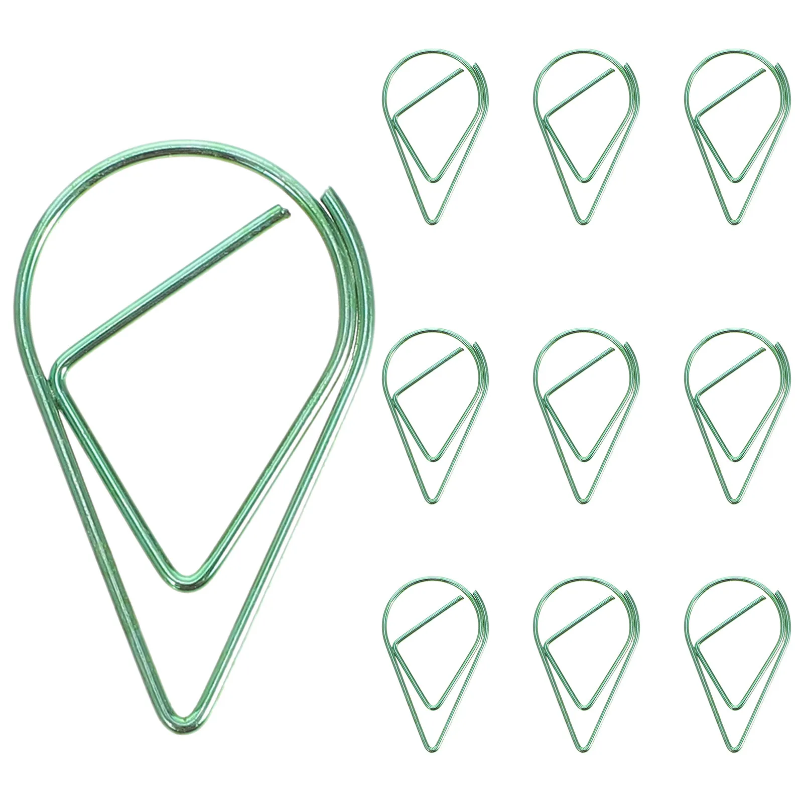 

10Pcs Metal Water Clips Dripping Shaped Decorative Bill Clamp Small Steel Clip Office Paper Note Clip for Tidy File